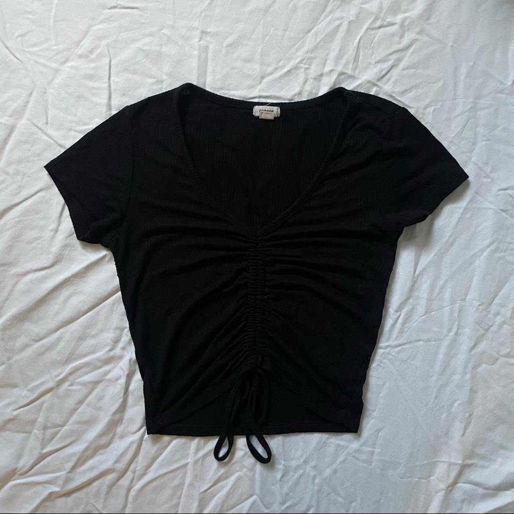 Garage — Black ruched top